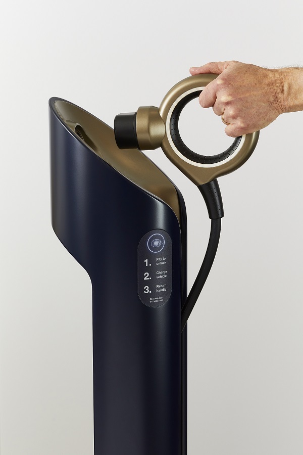 EV charger light with hand